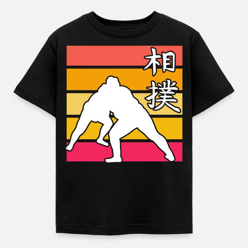 Sumo Retro - Kids' T-Shirt - black