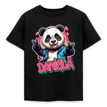 DANIELA - Beau nom de fille avec Panda cool - T-shirt Enfant - noir - Devant - AI Model Kid Female (0cm)