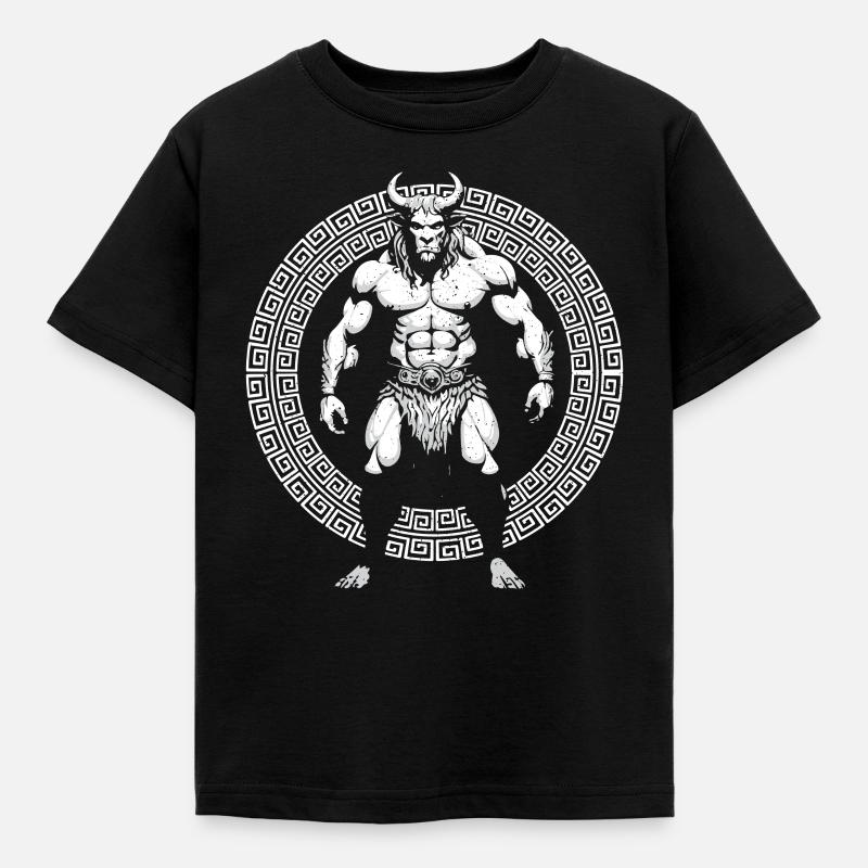 Halbbull-Minotaurus-Geschenk - Kinder T-Shirt - Schwarz