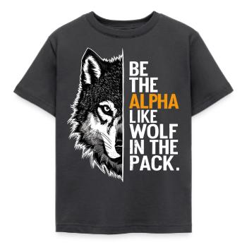 Wolf Wölfe Lustiger Sprüche Wolfsrudel Tiere - Kinder T-Shirt - Dunkelgrau - Vorne - AI Model Kid Female (0cm)