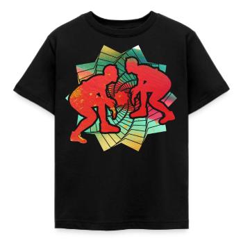 Wrestling - Kids' T-Shirt - black - Front - AI Model Kid Female (0cm)