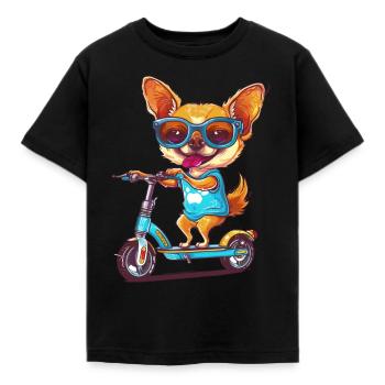 Chihuahua Roller - Kinder T-Shirt - Schwarz - Vorne - AI Model Kid Female (0cm)