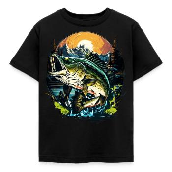 Poisson bar - T-shirt Enfant - noir - Devant - AI Model Kid Female (0cm)