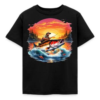 Poisson perche - T-shirt Enfant - noir - Devant - AI Model Kid Female (0cm)