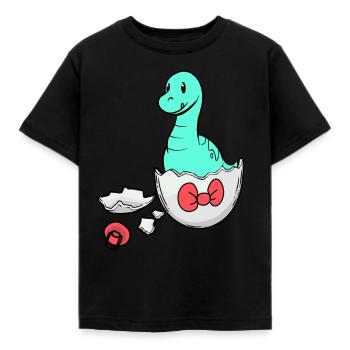 Dino Baby Naissance Coquille d’oeuf de grossesse - T-shirt Enfant - noir - Devant - AI Model Kid Female (0cm)