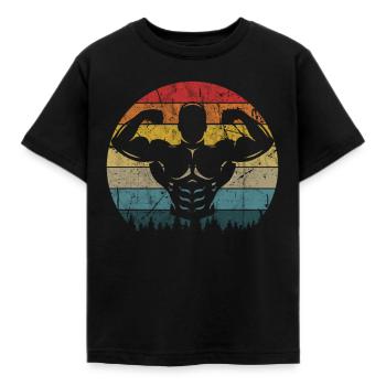 T-shirt de gymnastique drôle de remise en forme Gym d’entraînement - T-shirt Enfant - noir - Devant - AI Model Kid Female (0cm)