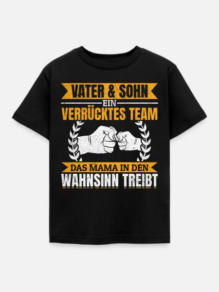 Vater & Sohn Gemeinsam stark & urkomisch - Kinder T-Shirt - Schwarz