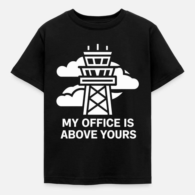 Air Traffic Controller Aircraft Flight Service - Kinder T-Shirt - Schwarz