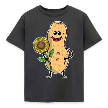 Erdnuss Erdznüss lustig niedlich Sonnenblume - Kinder T-Shirt - Dunkelgrau - Vorne - AI Model Kid Female (0cm)