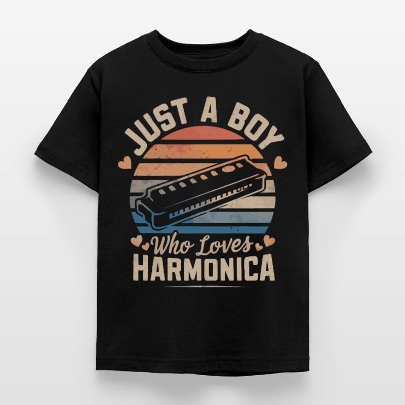 Harmonica Playing Gift Kids' T-Shirt