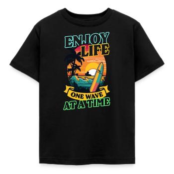 Surfer Genießen Sie eine Welle nach der anderen - Kinder T-Shirt - Schwarz - Vorne - AI Model Kid Female (0cm)