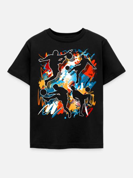 Fußball Fußballer - Kinder T-Shirt - Schwarz