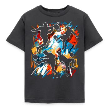 Joueurs de football - T-shirt Enfant - charbon - Devant - AI Model Kid Female (0cm)