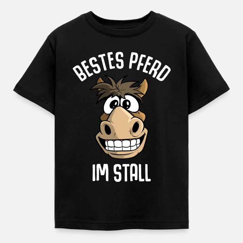 Bestes Pferd im Stall - Kinder T-Shirt - Schwarz