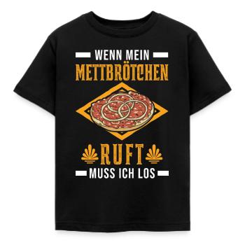 Quand mon rouleau de viande appelle, je dois y aller - T-shirt Enfant - noir - Devant - AI Model Kid Female (0cm)