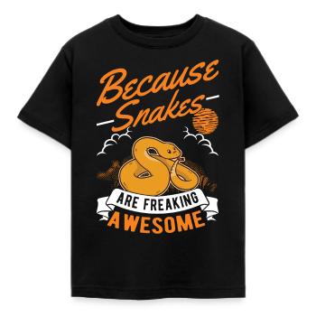 Schlangen Besitzer Schlangenliebhaber - Kinder T-Shirt - Schwarz - Vorne - AI Model Kid Female (0cm)