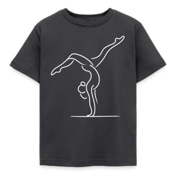 Cartwheeling Gymnastique Gymnaste Costume Cartwheel - T-shirt Enfant - charbon - Devant - AI Model Kid Female (0cm)
