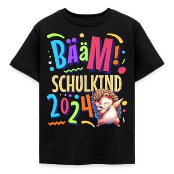 Bääm Schulkind 2024 Igel - Kinder T-Shirt - Schwarz - Vorne - AI Model Kid Female (0cm)