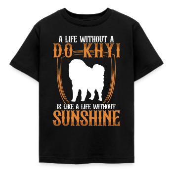 La vie sans Do Khyi Dogue tibétain Mastiff tibétain - T-shirt Enfant - noir - Devant - AI Model Kid Female (0cm)