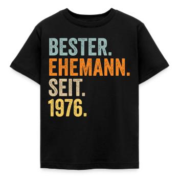 Valentine's Day Best Husband Since 1976 - Kids' T-Shirt - black - Front - AI Model Kid Female (0cm)