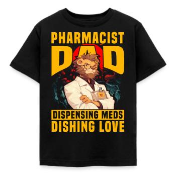 Apotheker Papa gibt Medikamente aus Liebe aus - Kinder T-Shirt - Schwarz - Vorne - AI Model Kid Female (0cm)