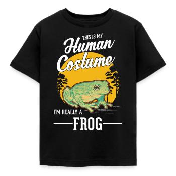 Frog Halloween Tree Frog - Kids' T-Shirt - black - Front - AI Model Kid Female (0cm)