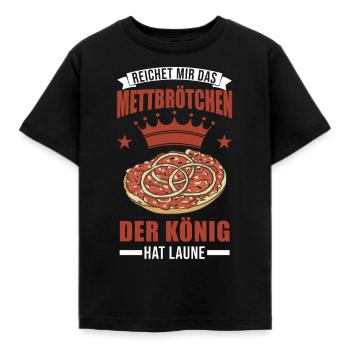Mettbrötchen König Mett Hackepeter - Kids' T-Shirt - black - Front - AI Model Kid Female (0cm)