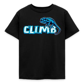 Bouldern, Klettern, Freiklettern Chameleon Boulder - Kinder T-Shirt - Schwarz - Vorne - AI Model Kid Female (0cm)