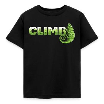 Bouldern, Klettern, Freiklettern Chameleon Boulder - Kinder T-Shirt - Schwarz - Vorne - AI Model Kid Female (0cm)