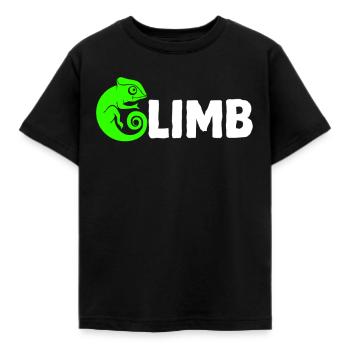 Bouldern, Klettern, Freiklettern Chameleon Boulder - Kinder T-Shirt - Schwarz - Vorne - AI Model Kid Female (0cm)