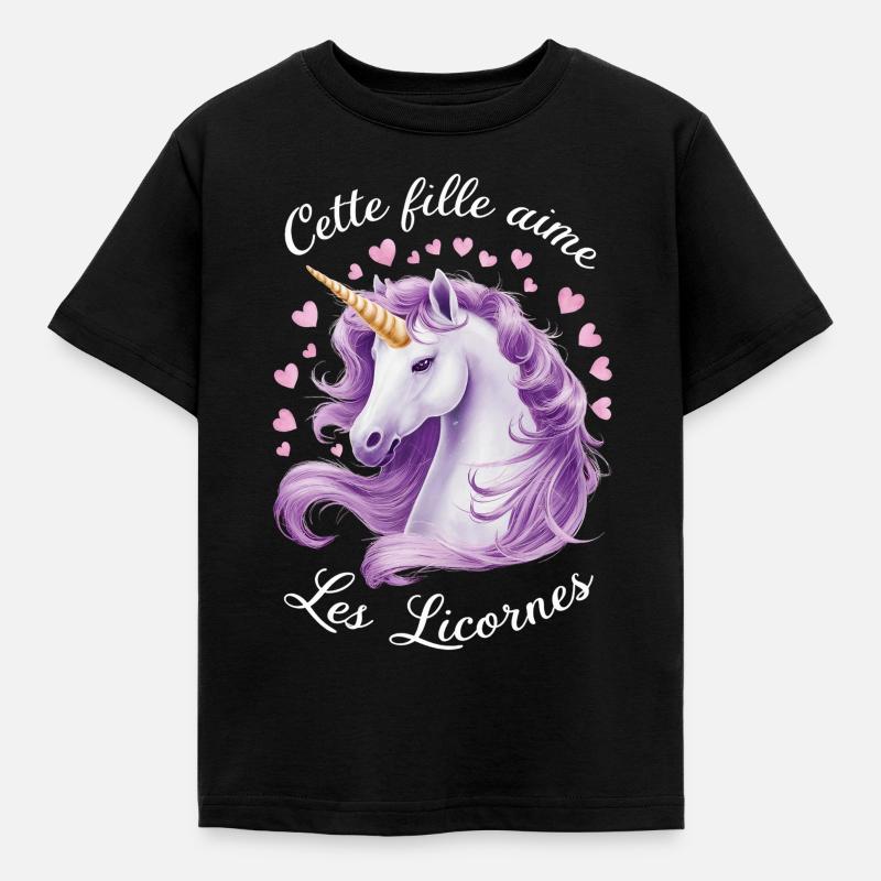 Nur ein Mädchen, das Einhörner liebt Lustiges Geschenk - Kinder T-Shirt - Schwarz