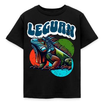 Leguan - Kinder T-Shirt - Schwarz - Vorne - AI Model Kid Female (0cm)