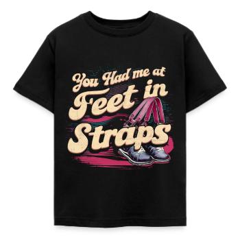 Tu m’avais aux pieds dans les sangles 58 - T-shirt Enfant - noir - Devant - AI Model Kid Female (0cm)