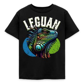 Leguan - Kinder T-Shirt - Schwarz - Vorne - AI Model Kid Female (0cm)
