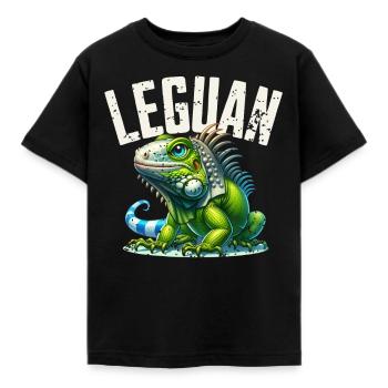 Leguan - Kinder T-Shirt - Schwarz - Vorne - AI Model Kid Female (0cm)
