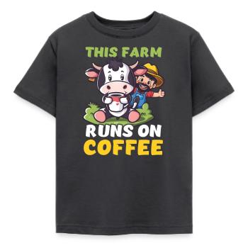 Producteur laitier Cette ferme exploite Cowffee - T-shirt Enfant - charbon - Devant - AI Model Kid Female (0cm)