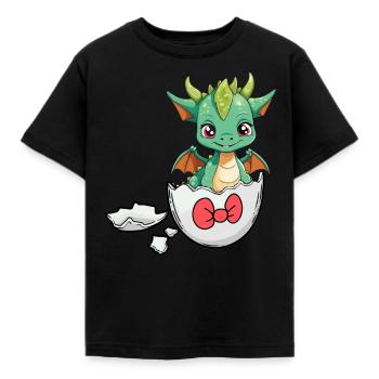Dragon Dragon Coquille d’oeuf Hatch Bébé Enfant - T-shirt Enfant - noir - Devant - AI Model Kid Female (0cm)