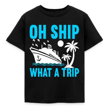 Kreuzfahrt Urlaub Kreuzfahrtschiff - Kinder T-Shirt - Schwarz - Vorne - AI Model Kid Female (0cm)