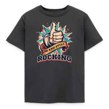 90 Years Old 90 and Still Rocking - Kids' T-Shirt - dark grey - Front - AI Model Kid Female (0cm)