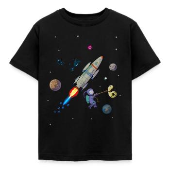 6 Jahre Geburtstag Rakete Planeten Astronaut - Kinder T-Shirt - Schwarz - Vorne - AI Model Kid Female (0cm)
