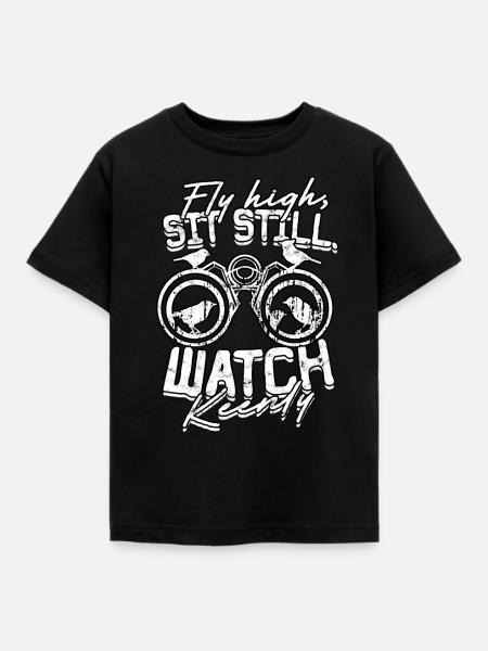 Vogelbeobachtung Ornithologe - Kinder T-Shirt - Schwarz