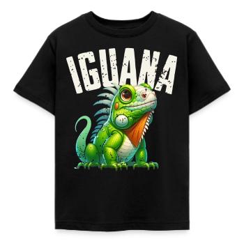 Leguan - Kinder T-Shirt - Schwarz - Vorne - AI Model Kid Female (0cm)