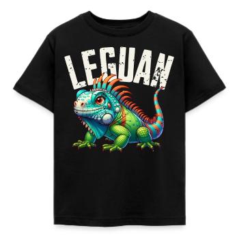 Leguan - Kinder T-Shirt - Schwarz - Vorne - AI Model Kid Female (0cm)