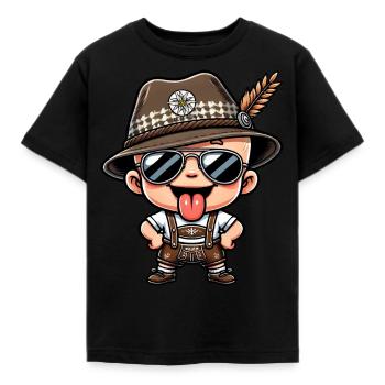 Jungen Trachtenhemd Kinder Trachtenshirt Herren - Kinder T-Shirt - Schwarz - Vorne - AI Model Kid Female (0cm)