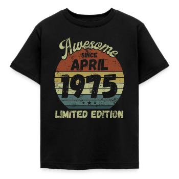 Awesome since April 1975 - Birthday - Kids' T-Shirt - black - Front - AI Model Kid Female (0cm)