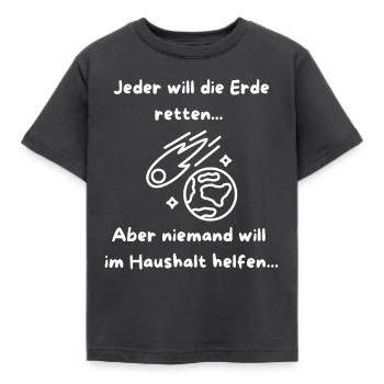 Tout le monde veut sauver la terre... - T-shirt Enfant - charbon - Devant - AI Model Kid Female (0cm)