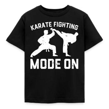 Karate Fighting Mode On - Karate Fighting - Kids' T-Shirt - black - Front - AI Model Kid Female (0cm)