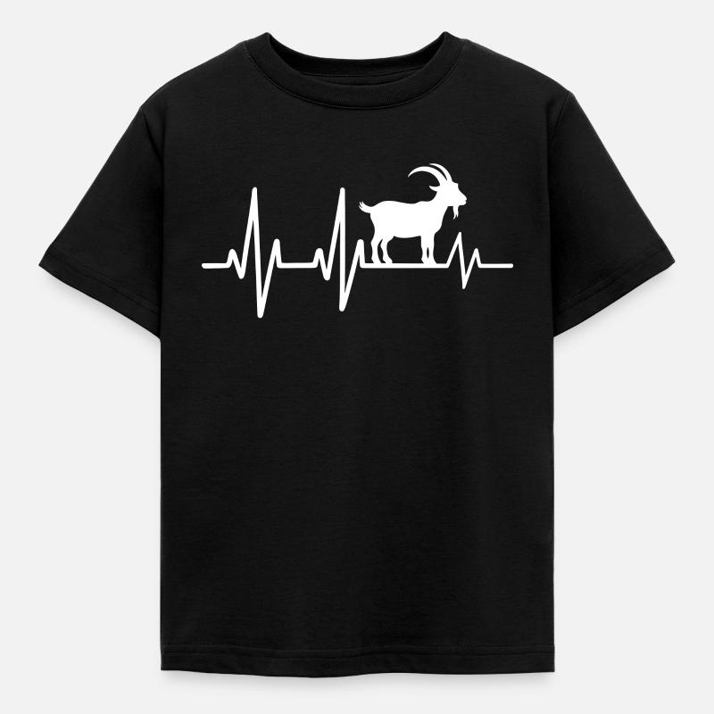 Conception de battement de cœur avec chèvre - T-shirt Enfant - noir