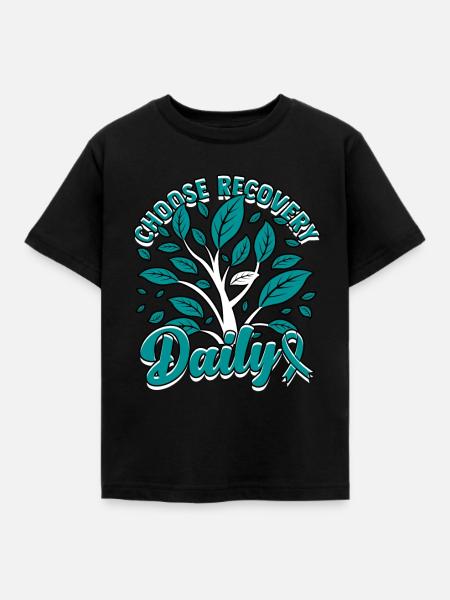 Suchtkrank Choose Recovery Daily - Kinder T-Shirt - Schwarz