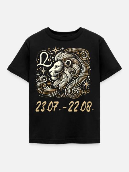Himmlischer Löwe Sternzeichen - Kinder T-Shirt - Schwarz